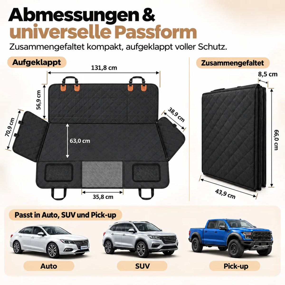 Dog Car Seat Cover Waterproof Back Seat Extender