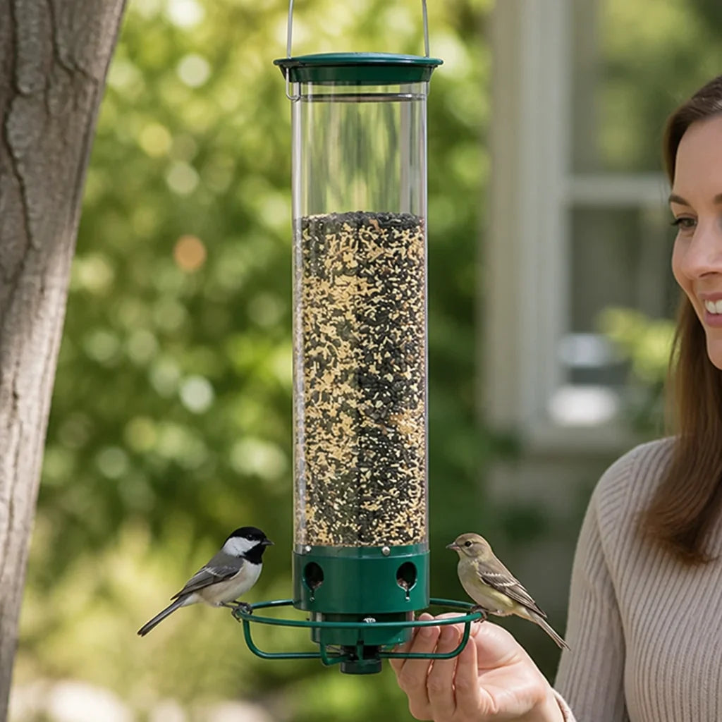 Weight-activated, rotating perch birdhouse (2.3 kg capacity)