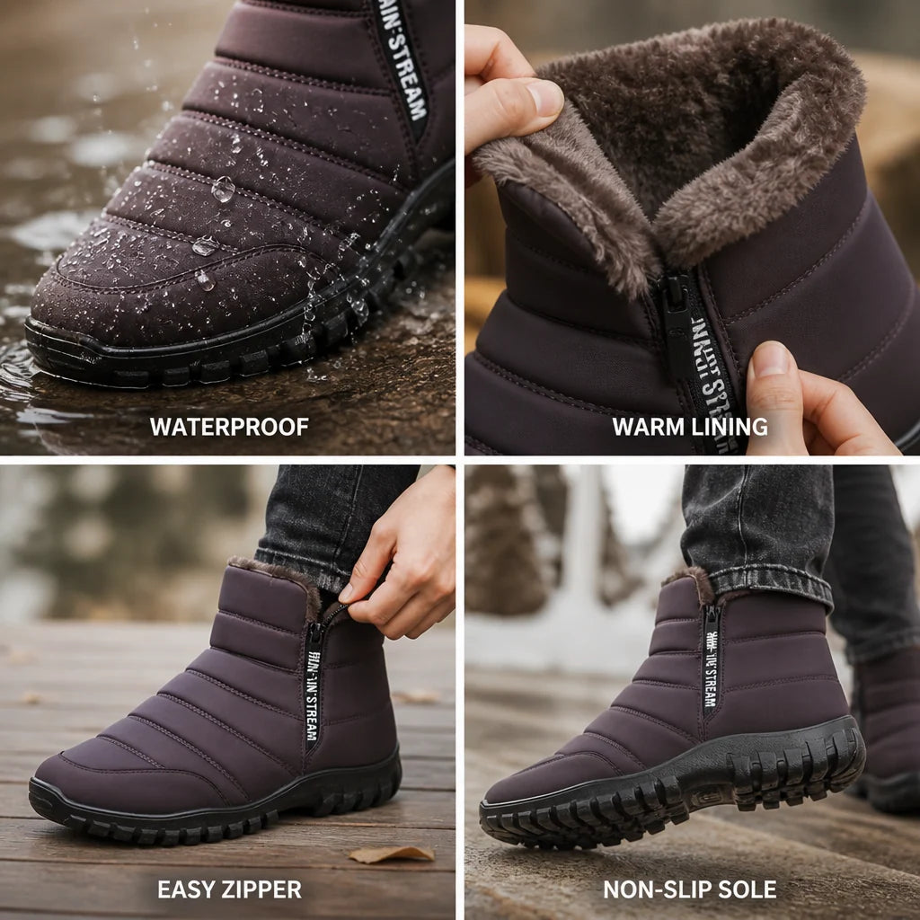 Women's Platform Ankle Boots Waterproof & Cotton Lining