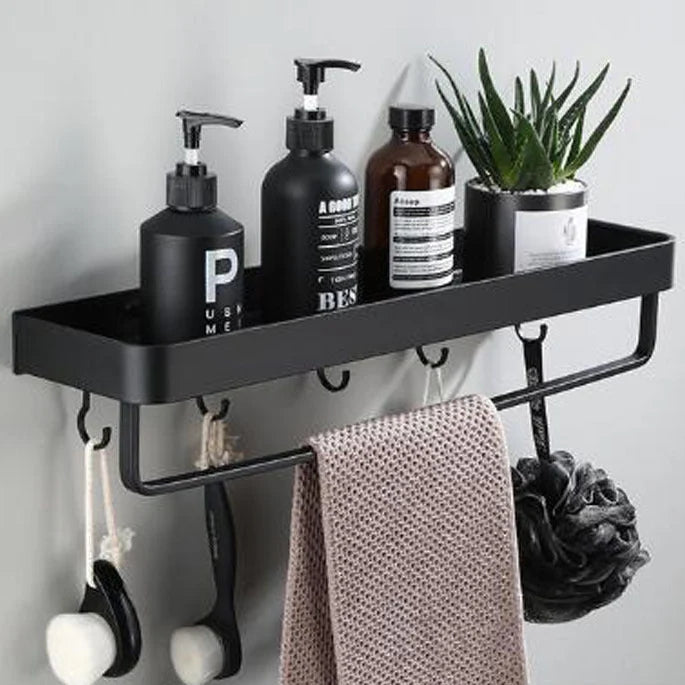 Kellan Wall-Mounted Bathroom Shelf Black
