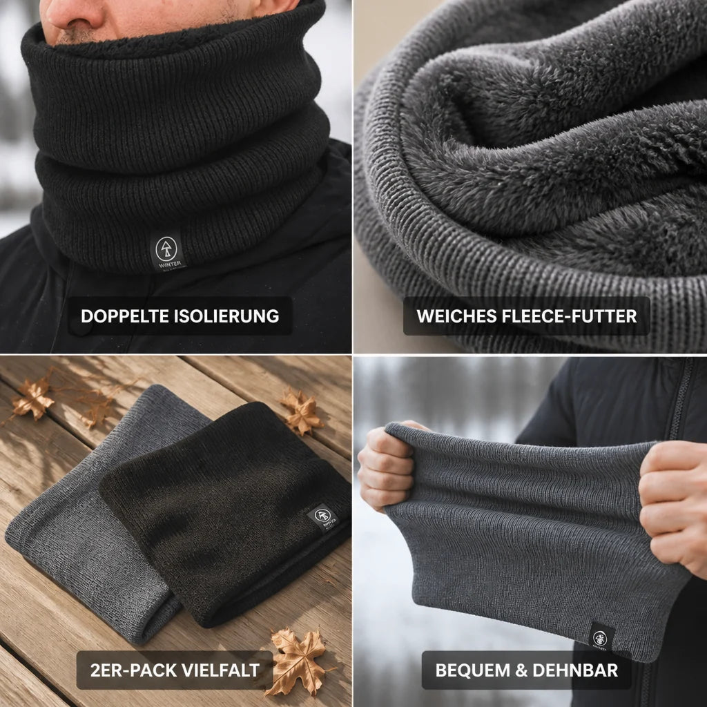 Double-layer knitted neck warmer (2-pack)