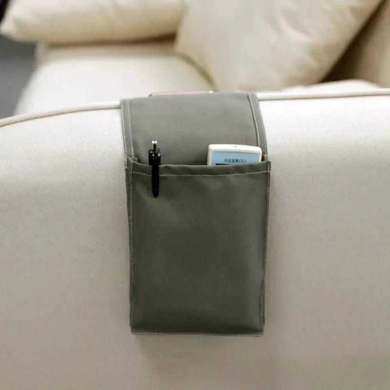 Cotton-Linen Bed Organizer with Multiple Compartments