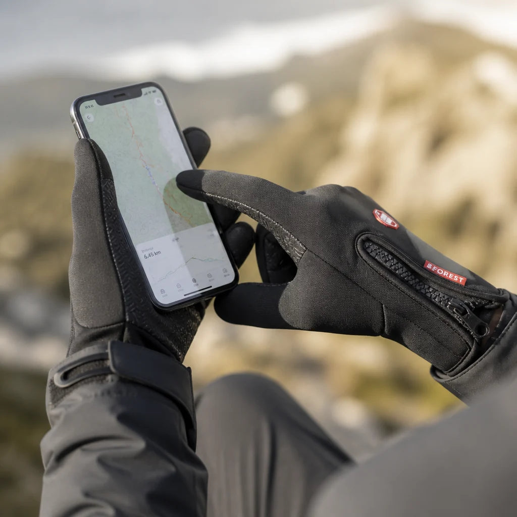 Waterproof & Windproof Fleece-Lined Winter Gloves with Touchscreen Function