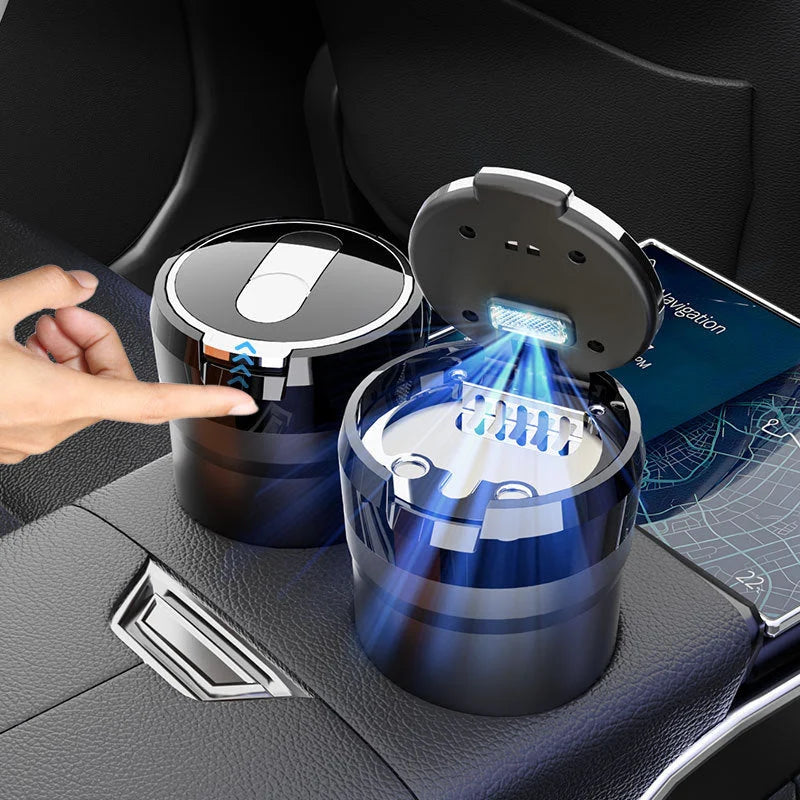 Car trash can with flip lid