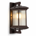 Weatherproof Metal Ribbed Glass Outdoor Wall Light (Hardwired)