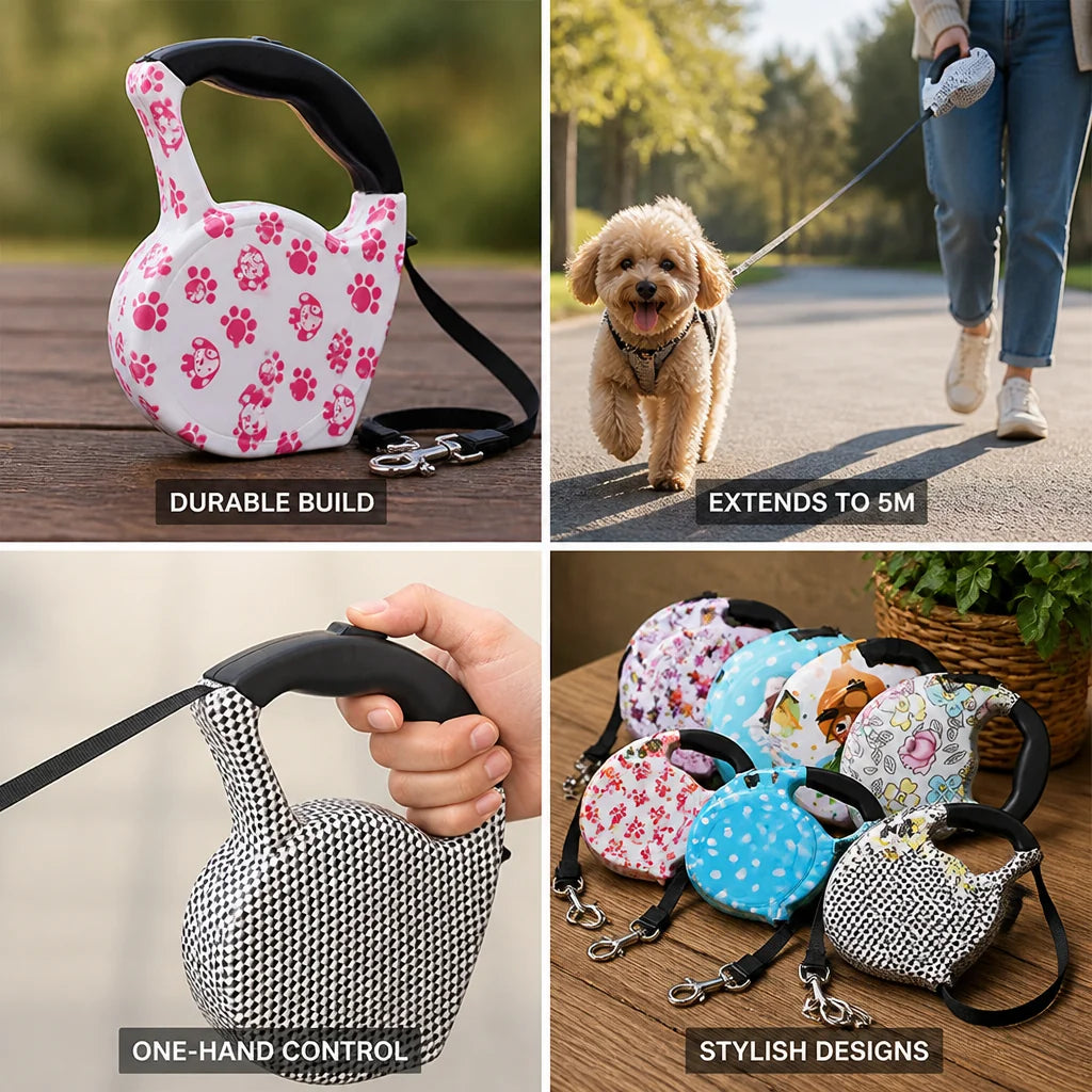 Retractable 5-Meter Lightweight Dog Leash