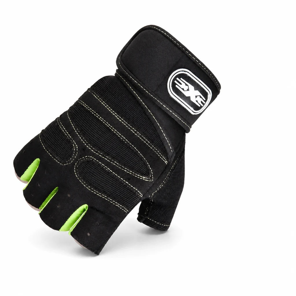 Breathable Padded Palm and Wrist-Supporting Weightlifting Gloves