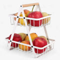 Storage basket with carrying handle & bead decoration