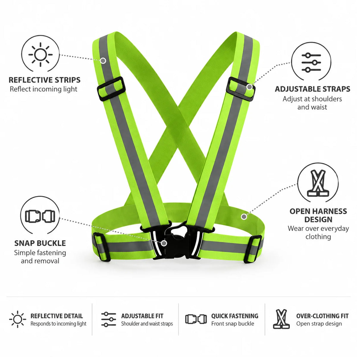 Reflective Safety Vest with Snap Closure
