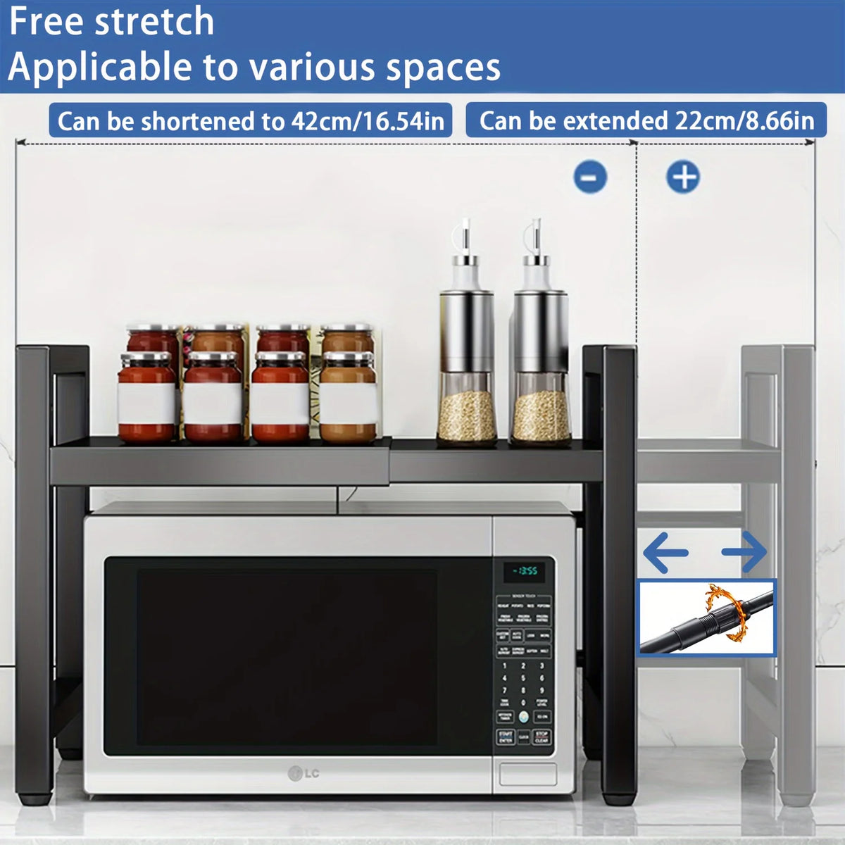 Extendable Microwave Shelf 2 Tiers