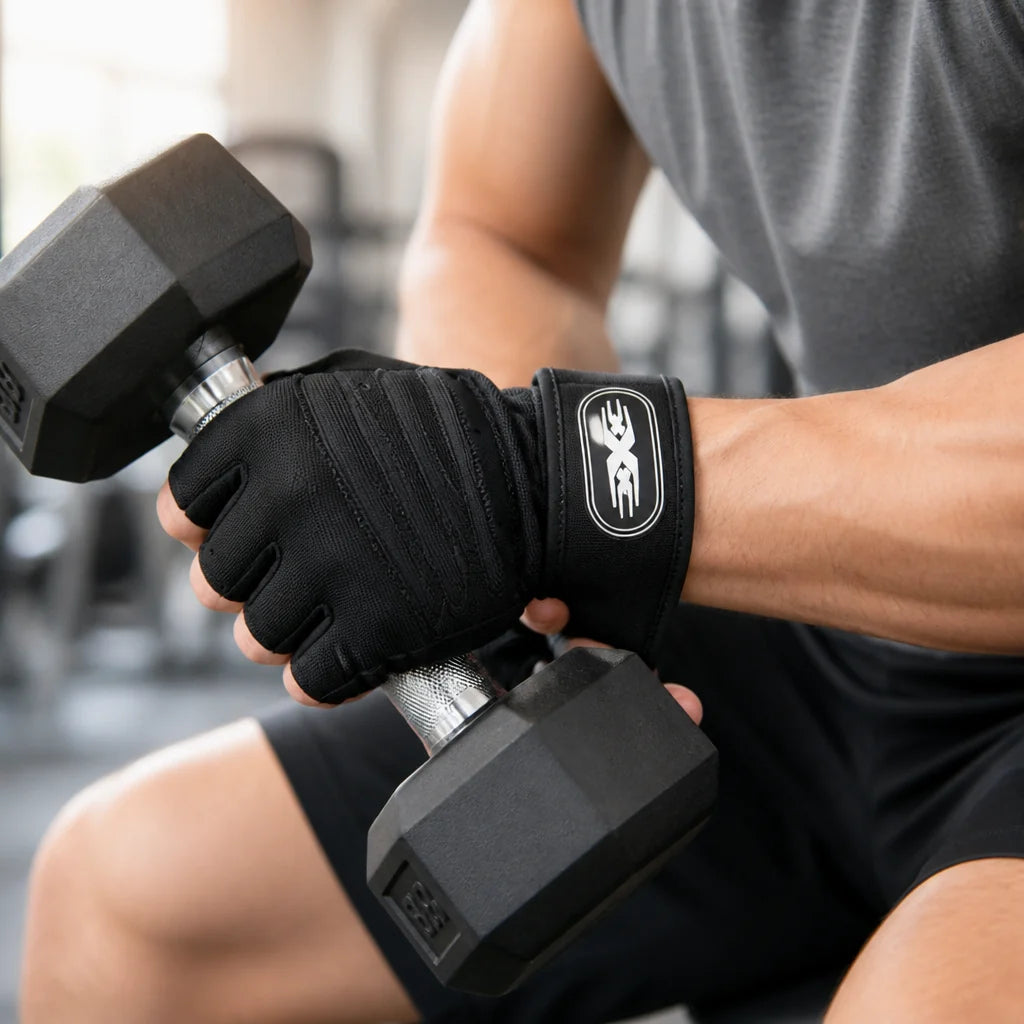 Breathable Padded Palm and Wrist-Supporting Weightlifting Gloves