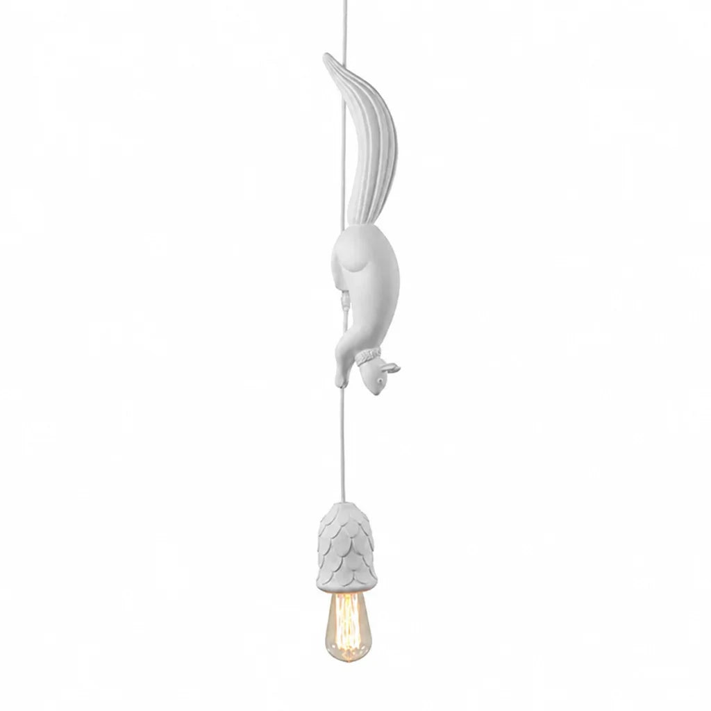 Art Deco Squirrel and Pinecone Hanging Lamp (114 cm Suspension)
