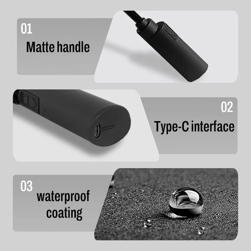 Auto Open Umbrella UPF 50+ USB-C Rechargeable