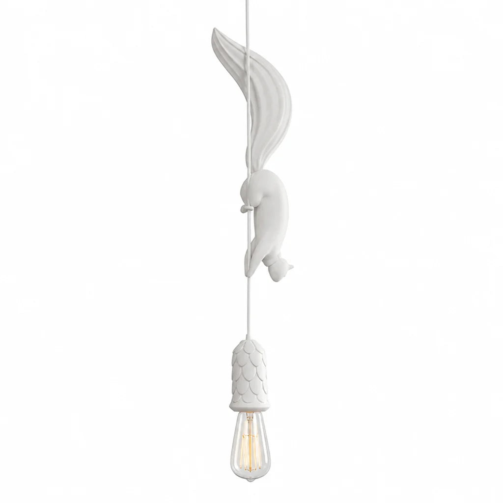 Art Deco Squirrel and Pinecone Hanging Lamp (114 cm Suspension)