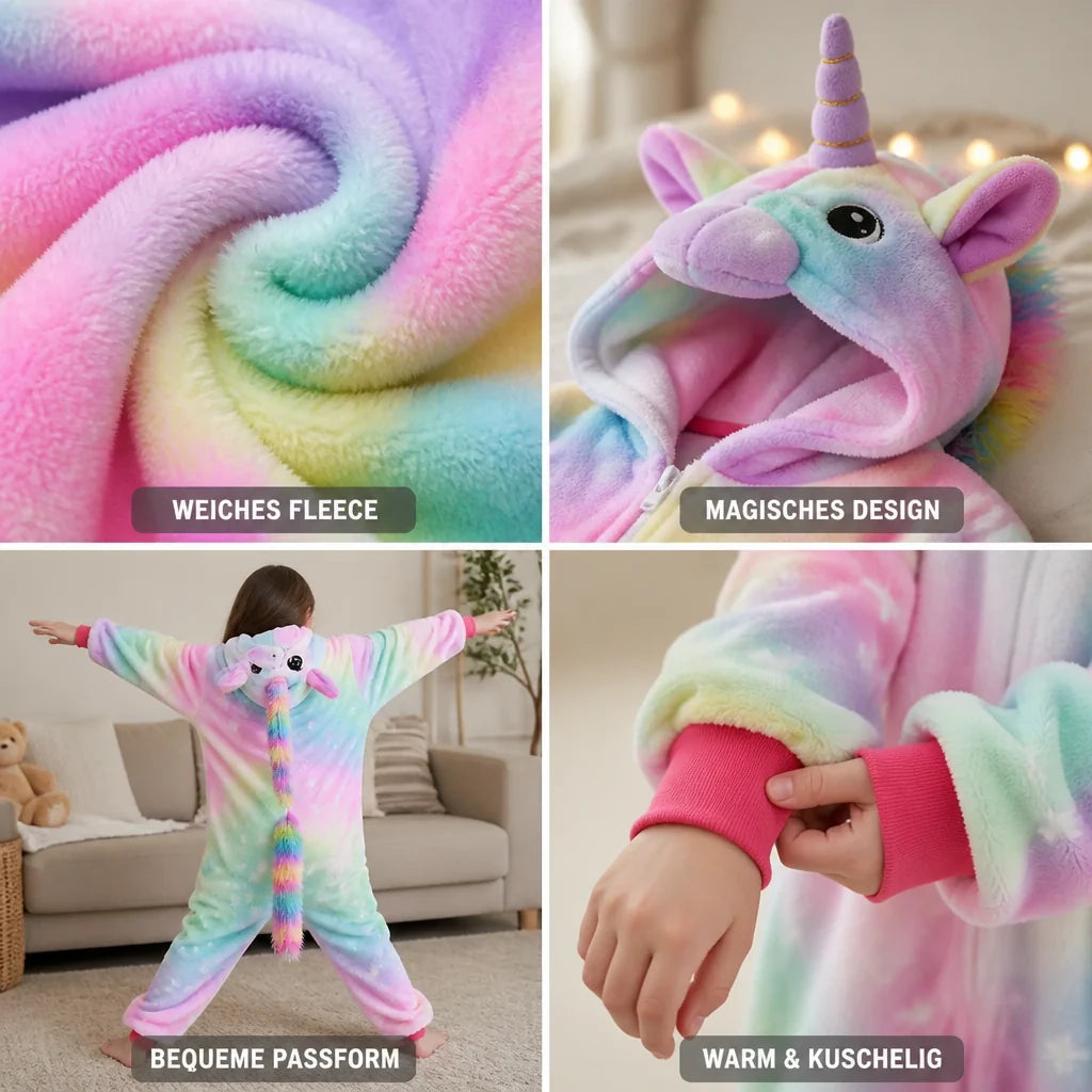 Girls Unicorn Onesie Fleece Loungewear