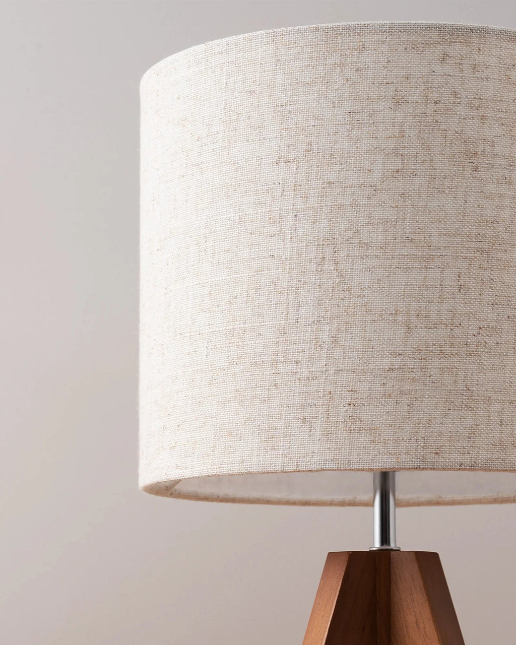Wooden Table Lamp, Tripod Base, LED Bulb Included