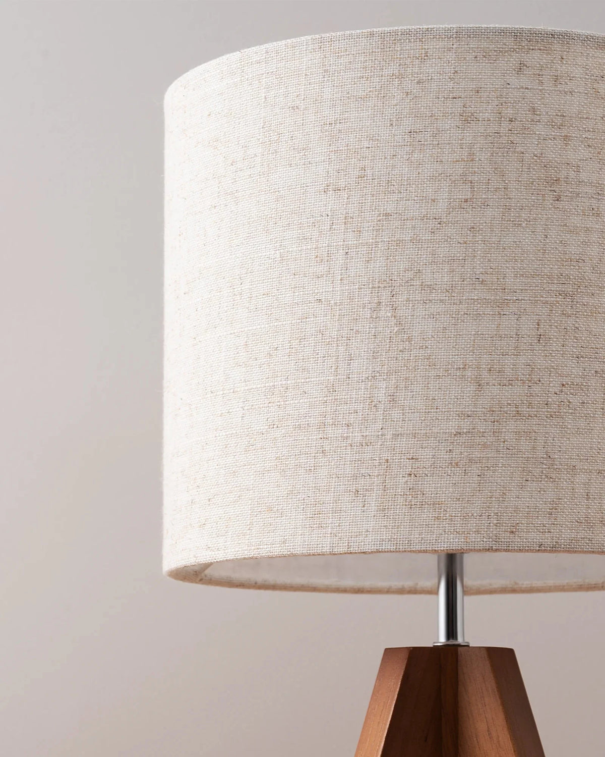 Wooden Table Lamp, Tripod Base, LED Bulb Included