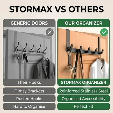 Door wardrobe 5 hooks stainless steel