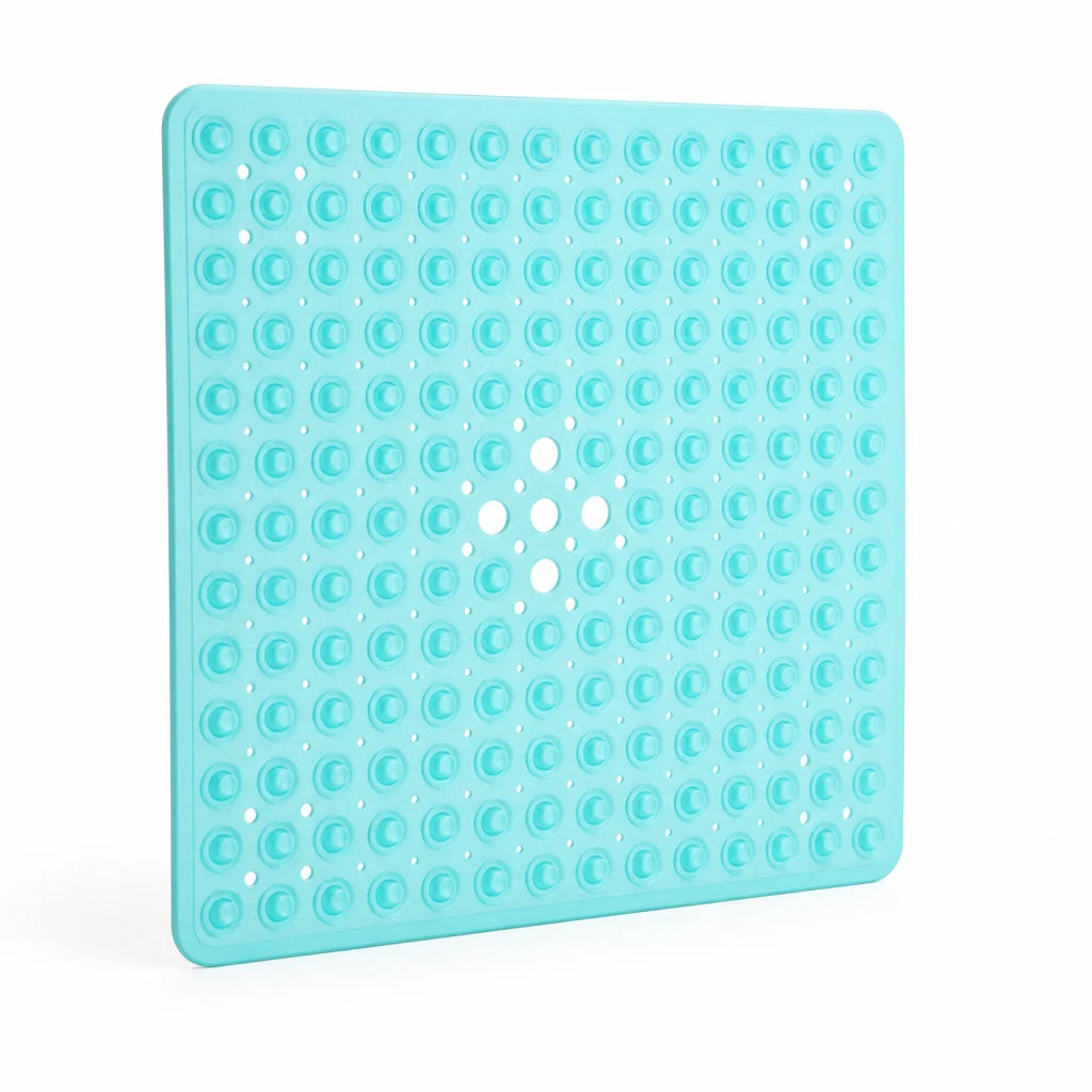 Non-slip shower mat with suction cups & quick drain (machine washable)