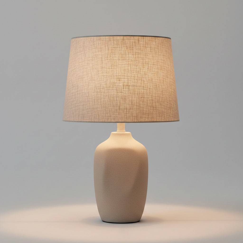 Ceramic Table Lamp, Soft Sand Finish