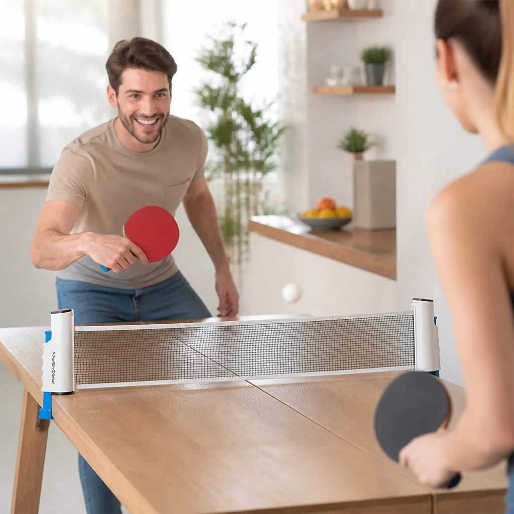 Retractable Folding Net for Table Tennis (Fits Tables up to 5 cm Thick)