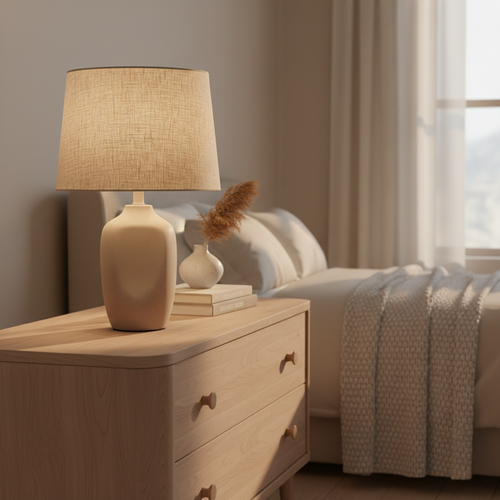 Ceramic Table Lamp, Soft Sand Finish