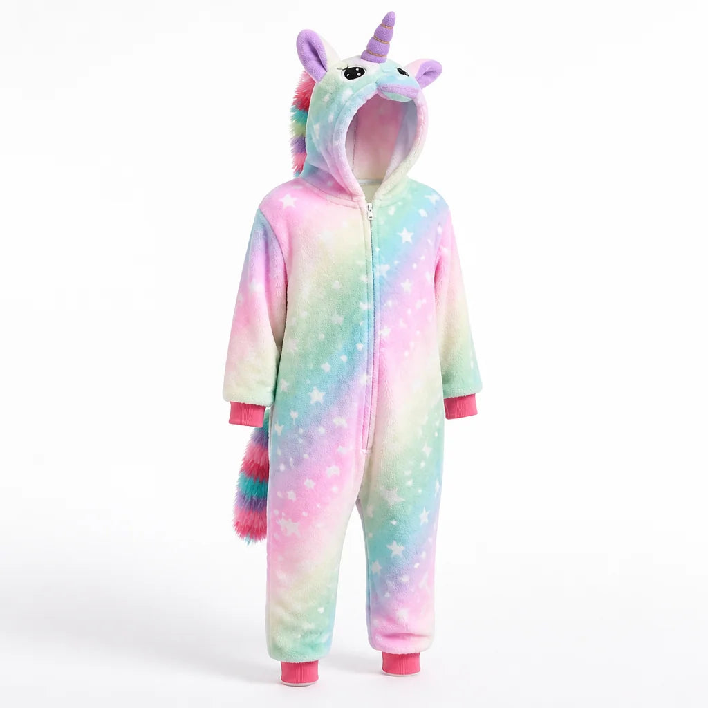 Girls Unicorn Onesie Fleece Loungewear