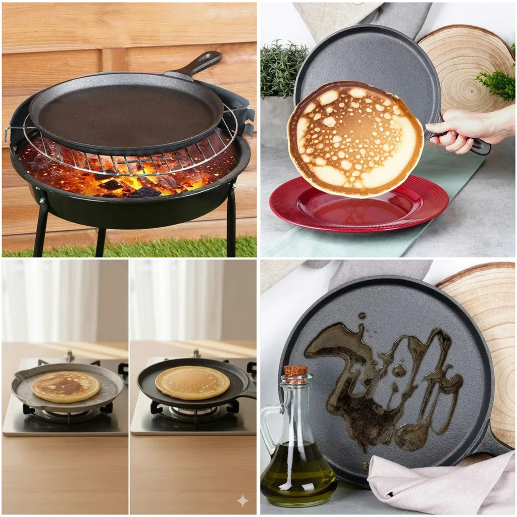 Cast Iron Pan Pre-Seasoned Natural Nonstick (10.2 in Skillet)