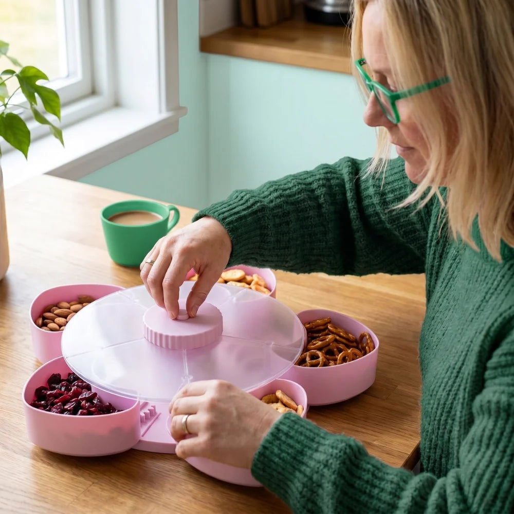 ServeSpin Turntable Tray with Compartments