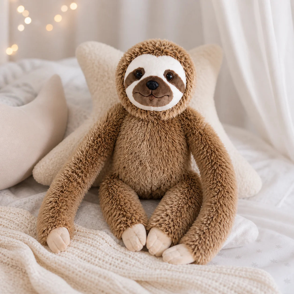 Sloth Plush Toy with Velcro Fasteners