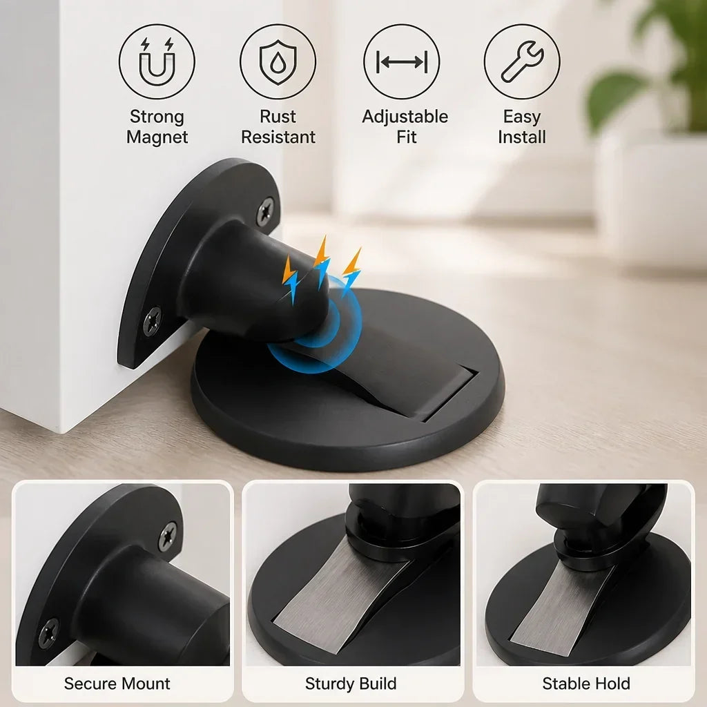 Rust-resistant Magnetic Door Stopper (Adjustable 0.51 to 3.05 cm)