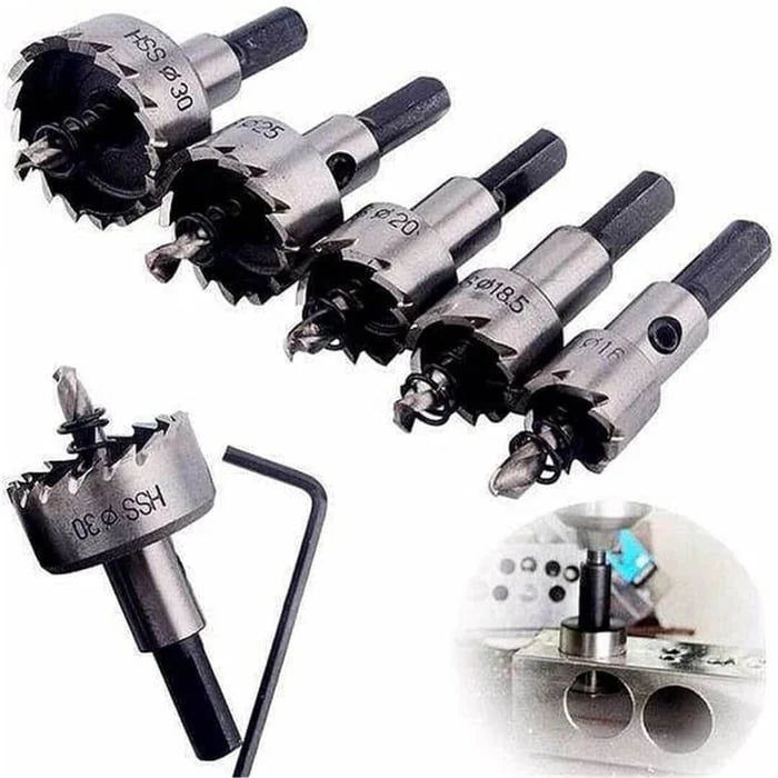 HSS Carbide Drill Set 5-Piece for Metal & Wood