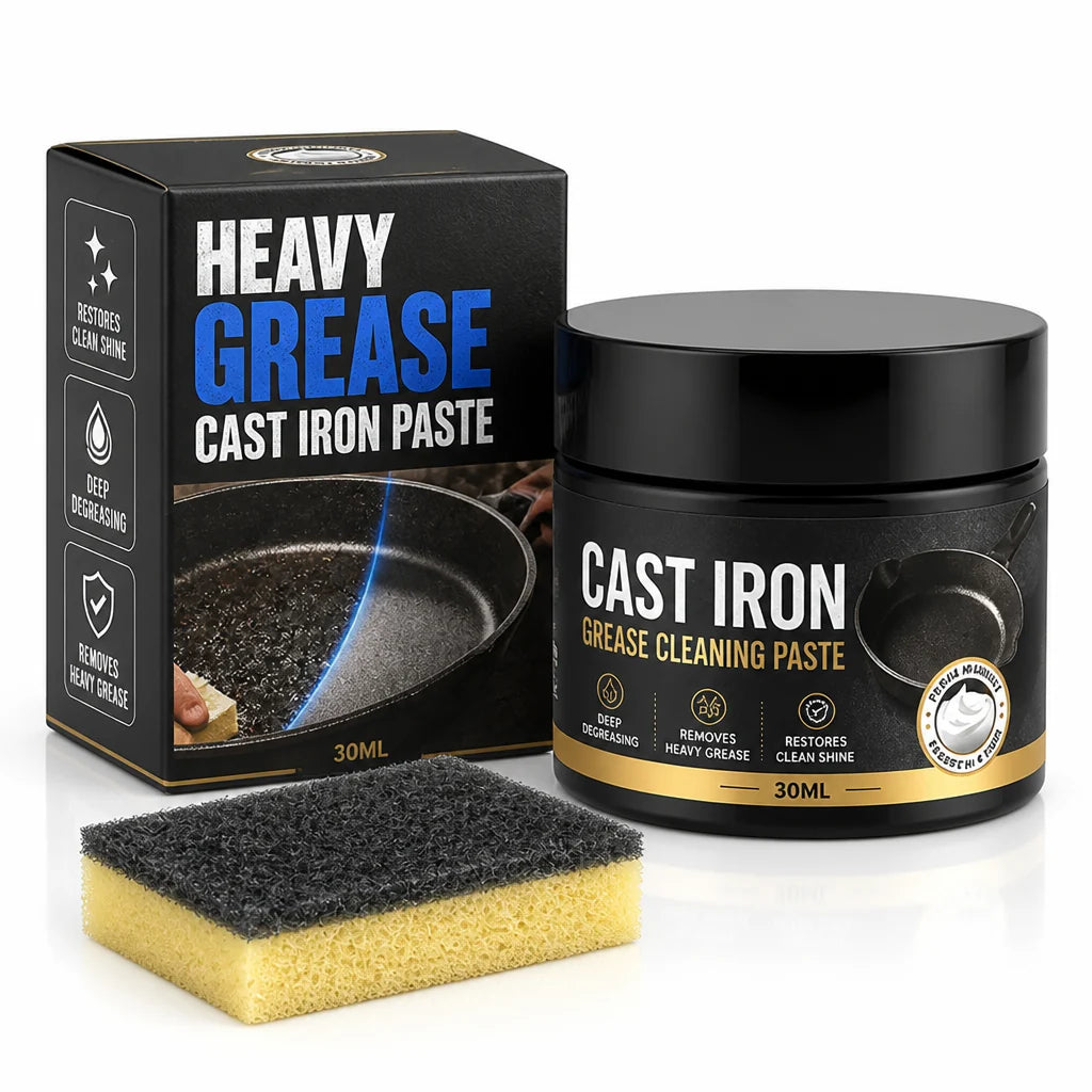 Concentrated, High-Performance Cleaning Paste for Cast Iron (Includes Sponge)
