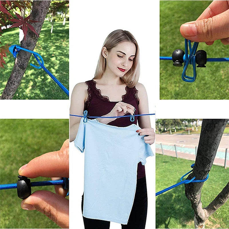 Elastic Clothesline with Clips