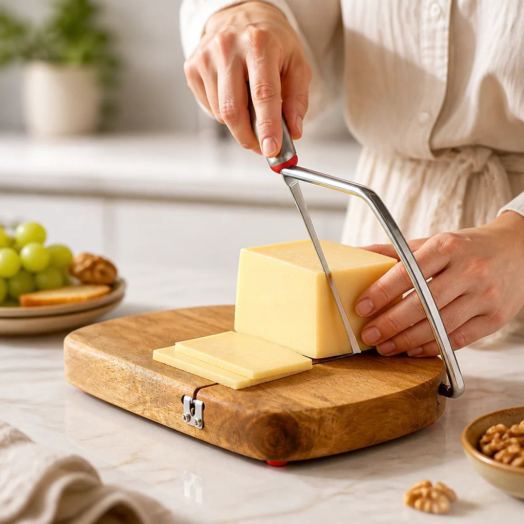 Wire Cutting Board with Non-Slip Cheese Slicer (Serving Board)