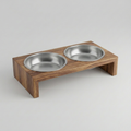 Elevated Double Pet Feeder with Stainless Bowls