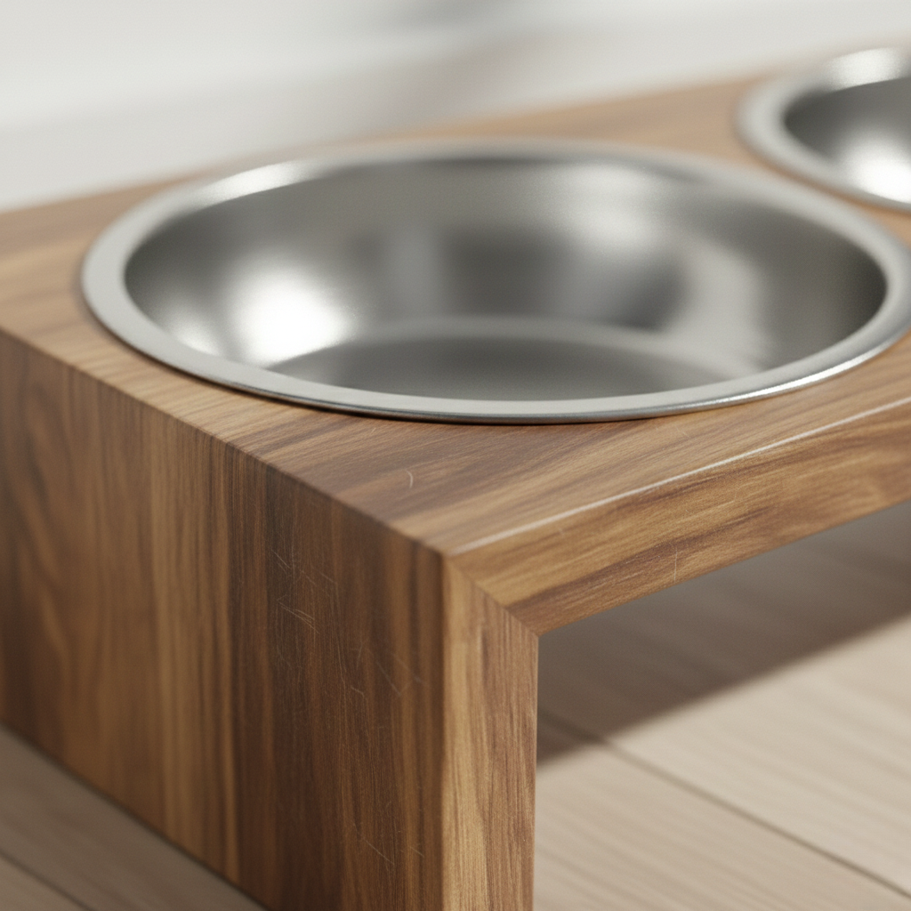 Elevated Double Pet Feeder with Stainless Bowls