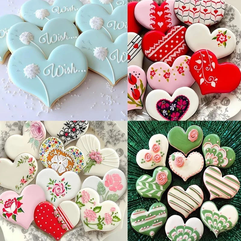 1 Large Heart-Shaped Cookie Cutter with 14 Holes, Made of Food-grade Stainless Steel. Perfect as a Heart-shaped Bread Mold Kitchen Accessory, Suitable for Cookie Making. Non-stick Dough for Baking, a Cookie Mold. Ideal for Christmas, Valentine's Day