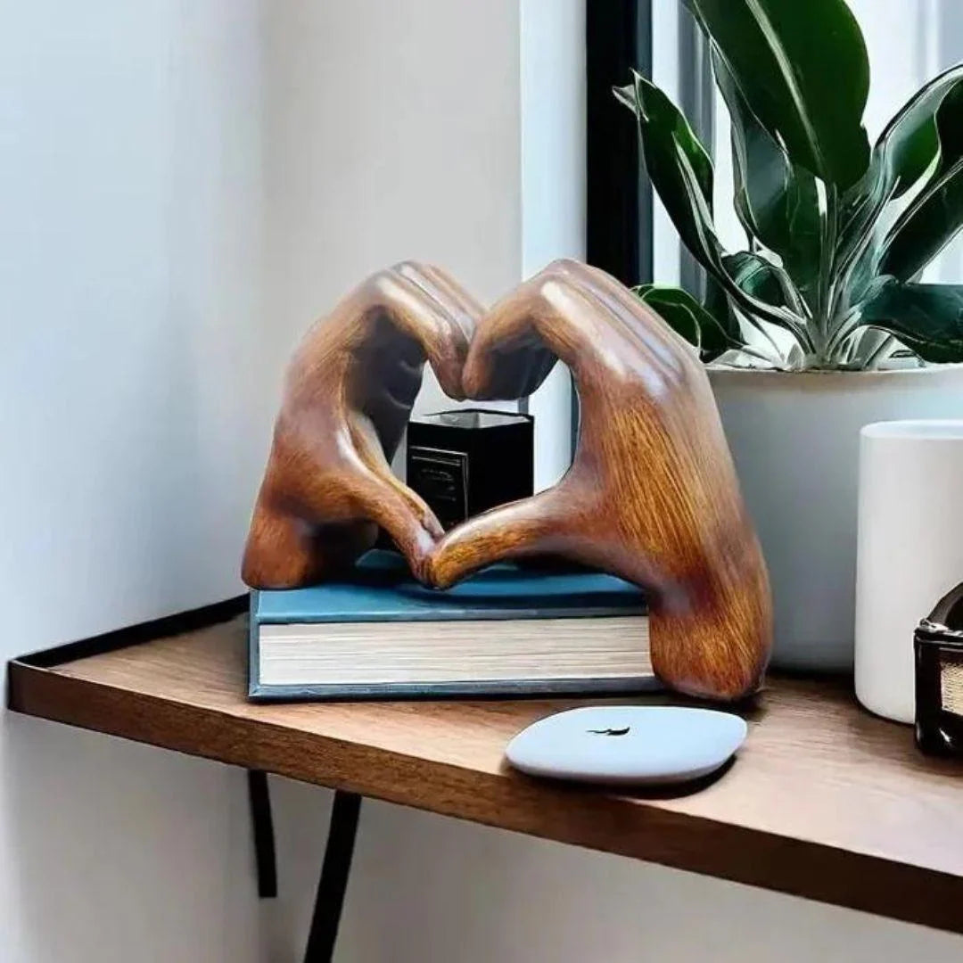Heart Shaped Figurine Handmade Tabletop Sculpture