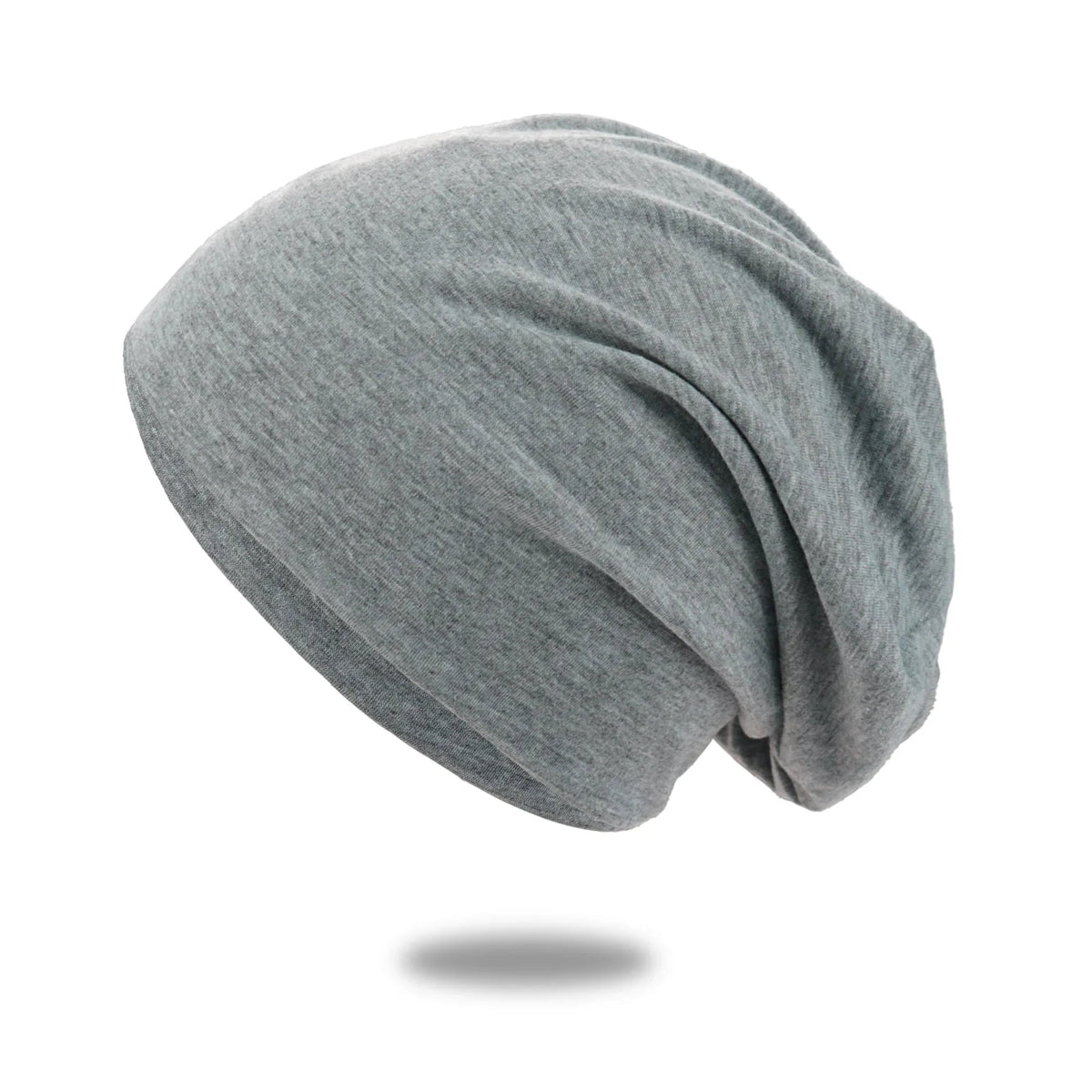 Loose Knit Beanie Cotton Spandex Blend Breathable Stretch Fabric (One Size)