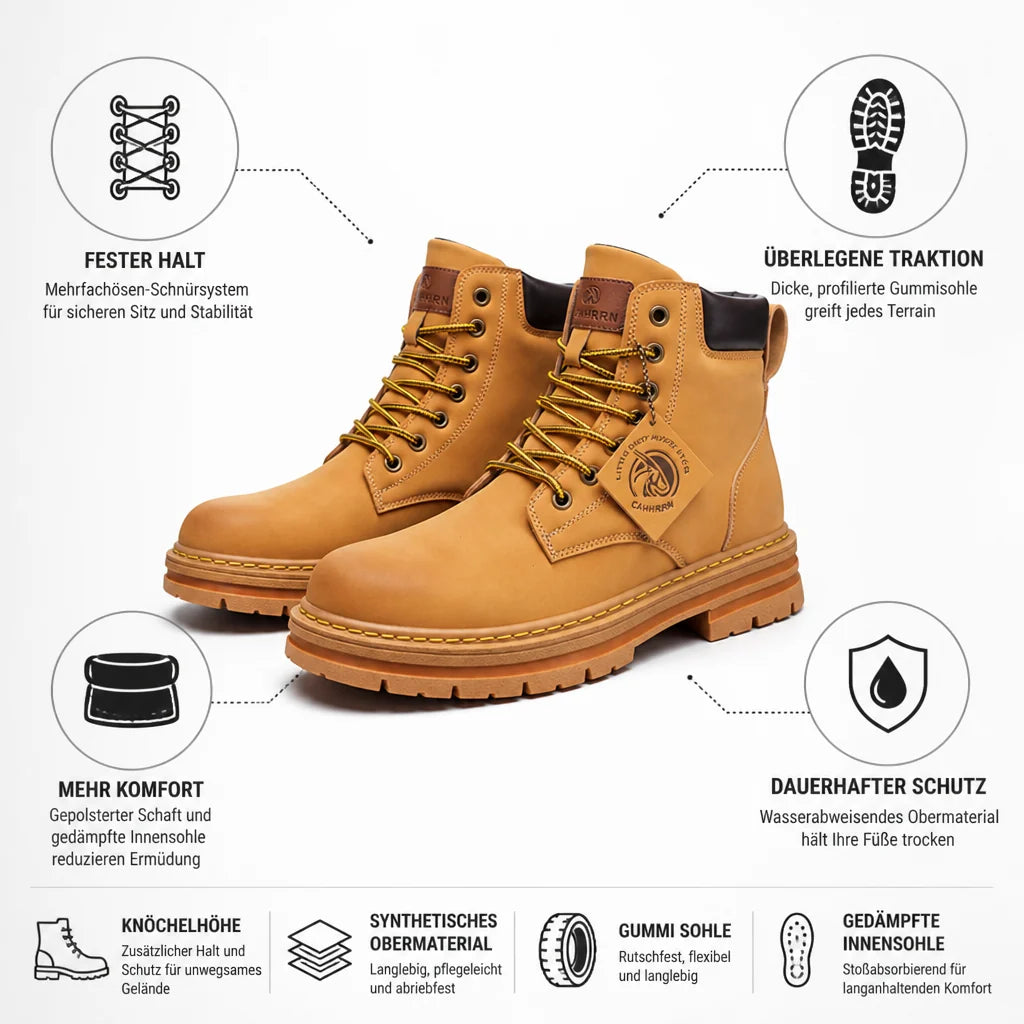 Padded Collar & Profile Sole Rubber Boots for Hiking