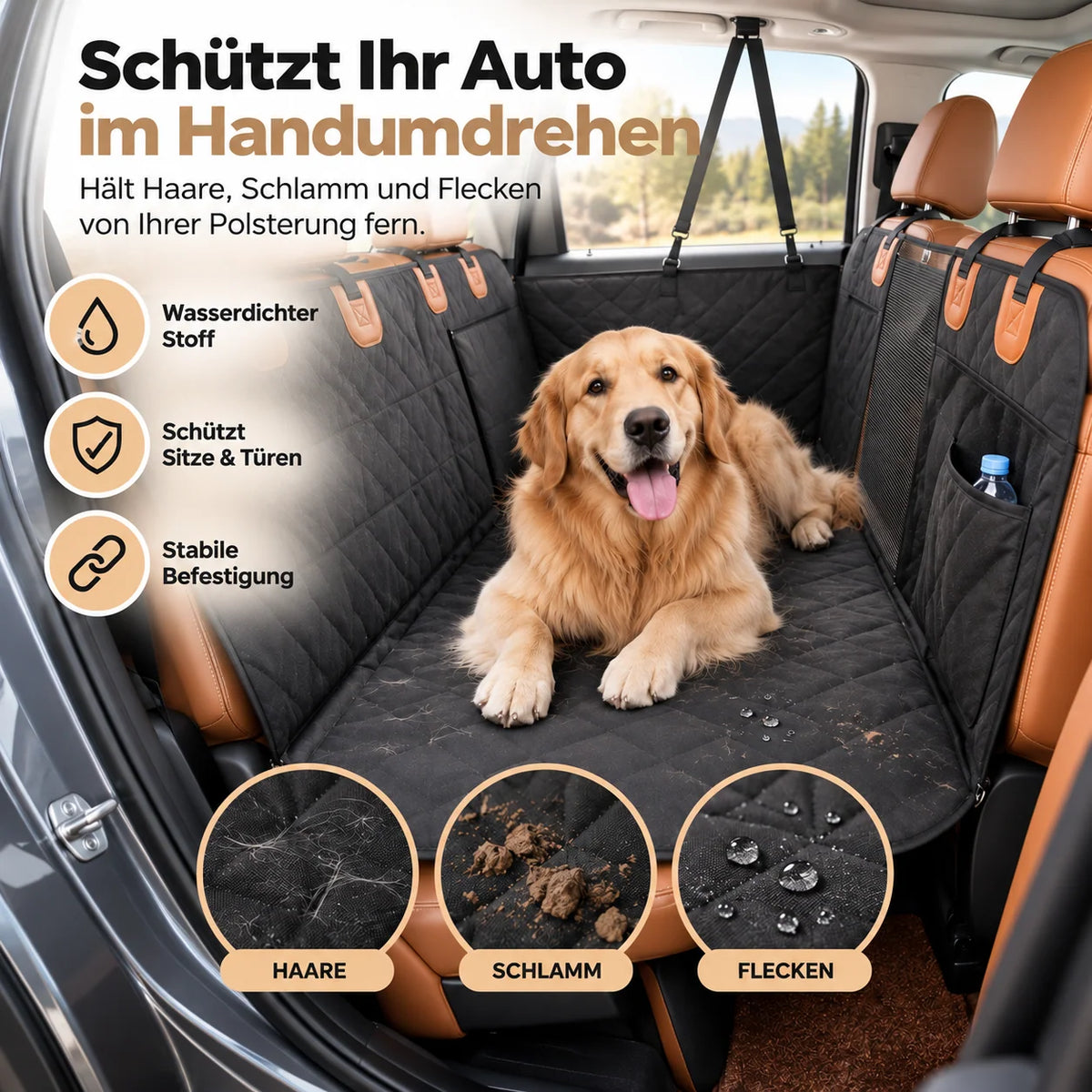 Dog Car Seat Cover Waterproof Back Seat Extender