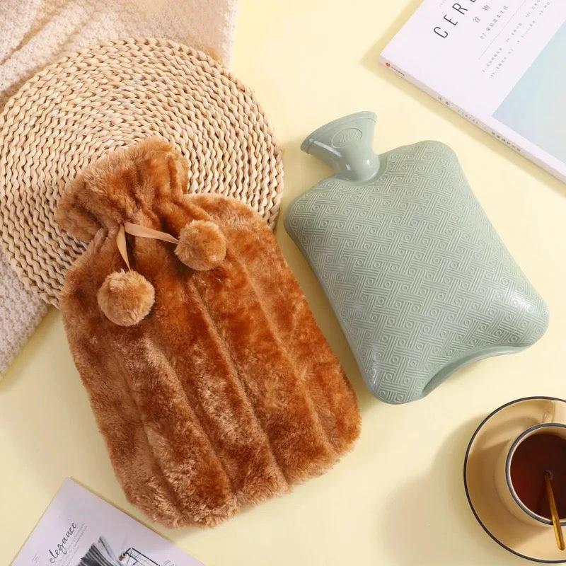 Hot Water Bottle with Plush Cover 2 Liters