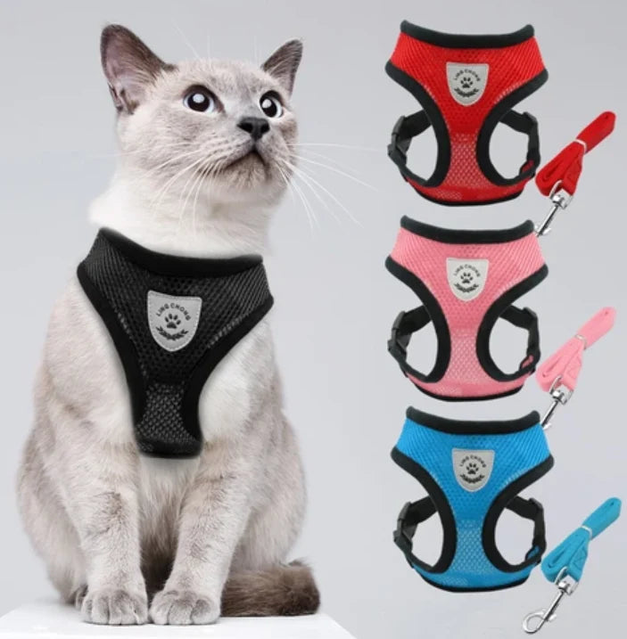 Cat Harness and Leash Escape Proof Reflective Strips