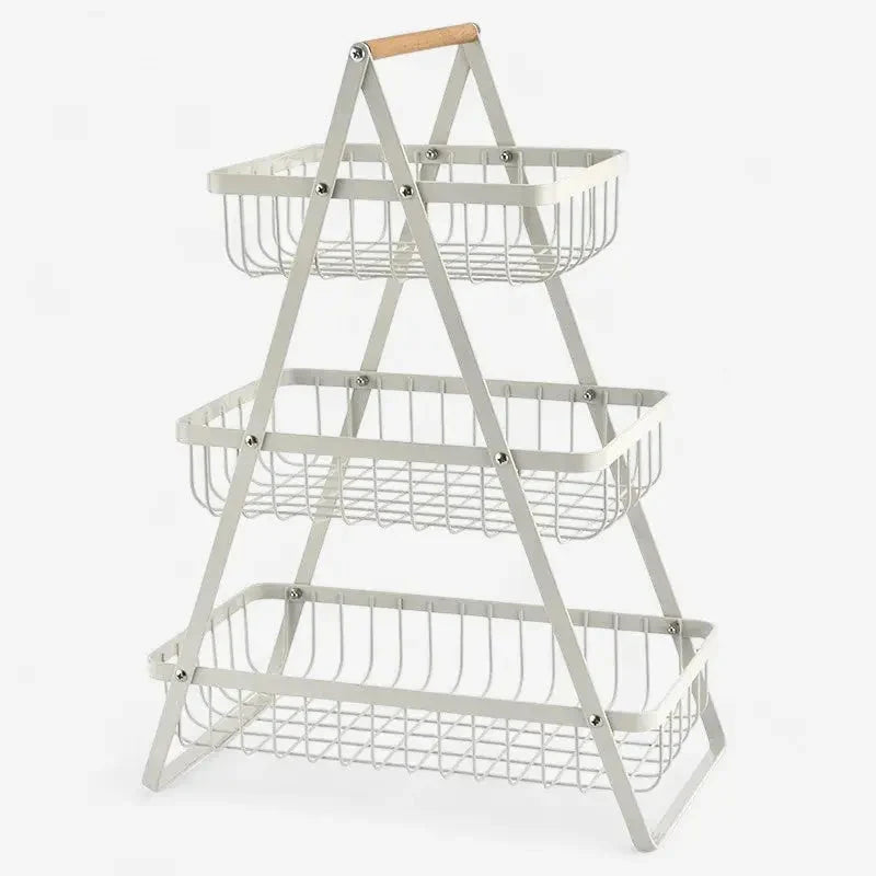Storage basket with carrying handle & bead decoration