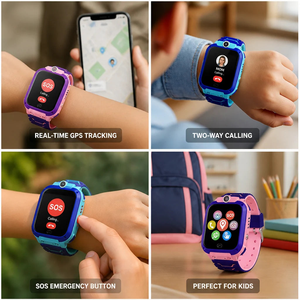 Kids Smartwatch GPS Location Tracking & SOS Emergency Button