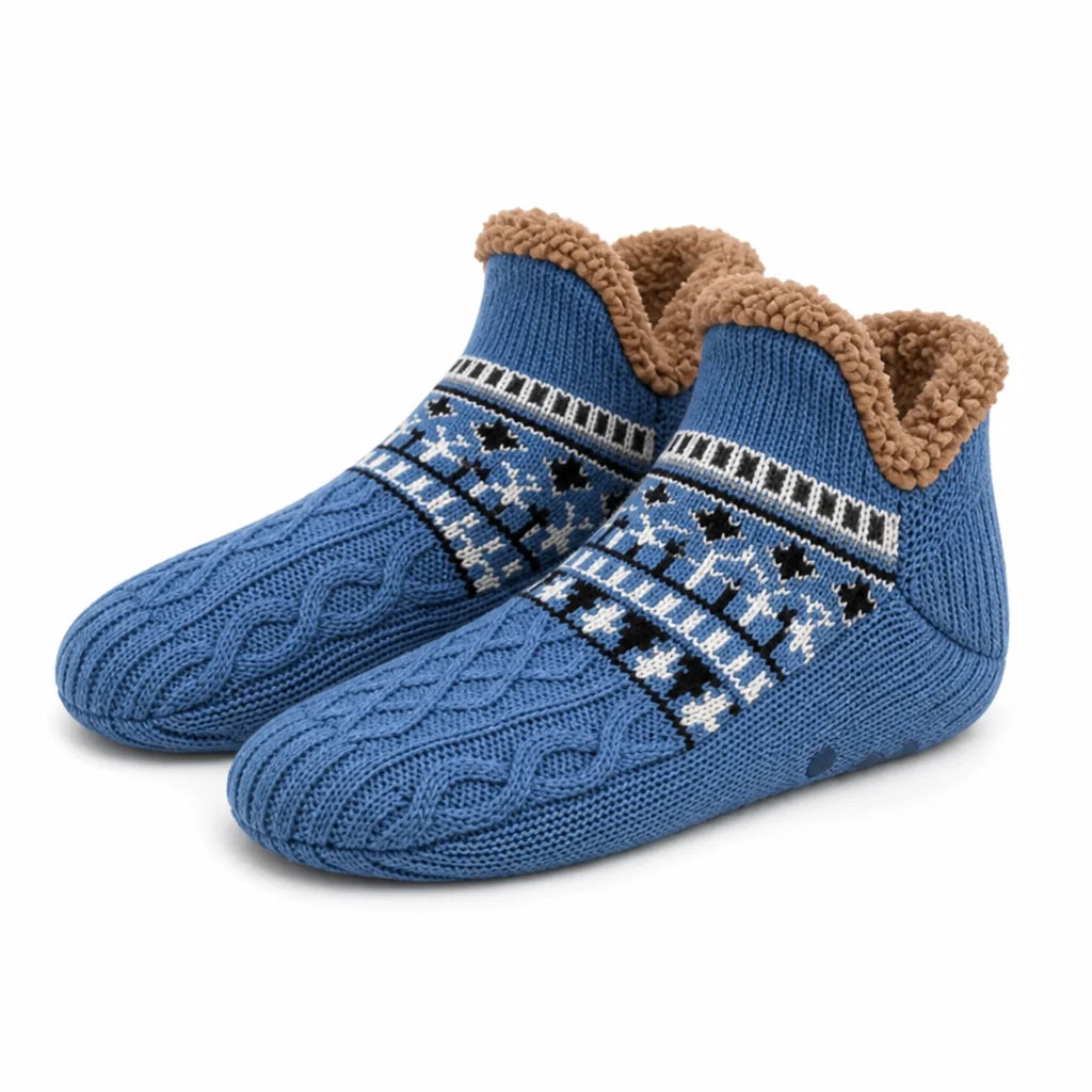 House Socks with Sherpa Lining and Non-Slip (Machine Washable)