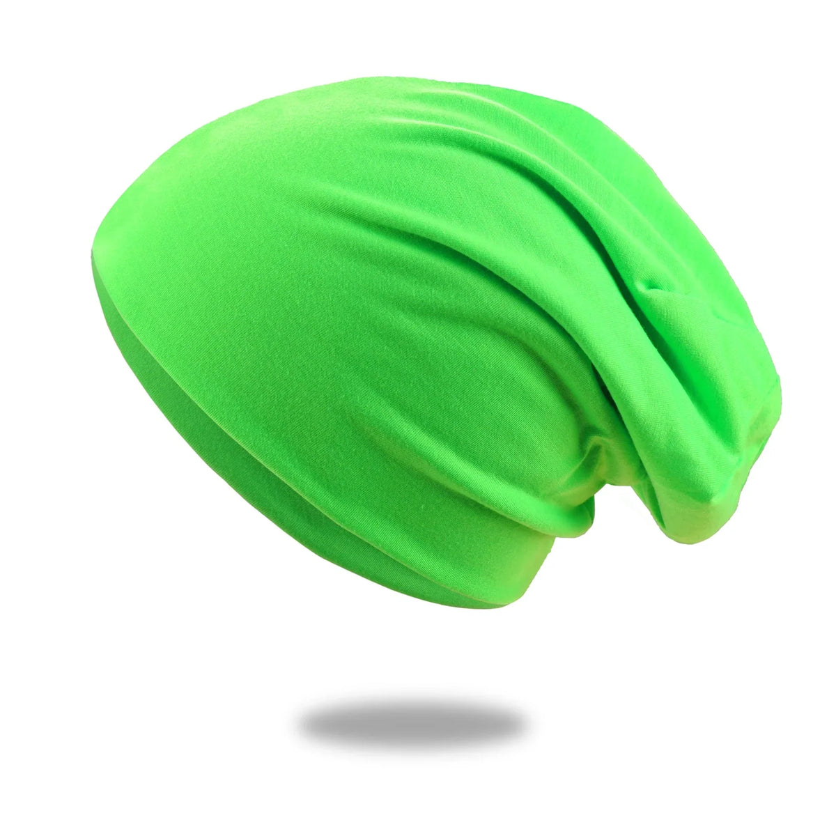 Loose Knit Beanie Cotton Spandex Blend Breathable Stretch Fabric (One Size)