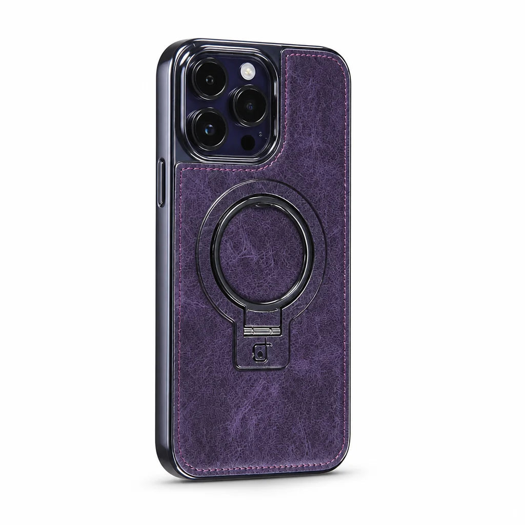 Leather Folding Stand Phone Case (9H Camera Protection)