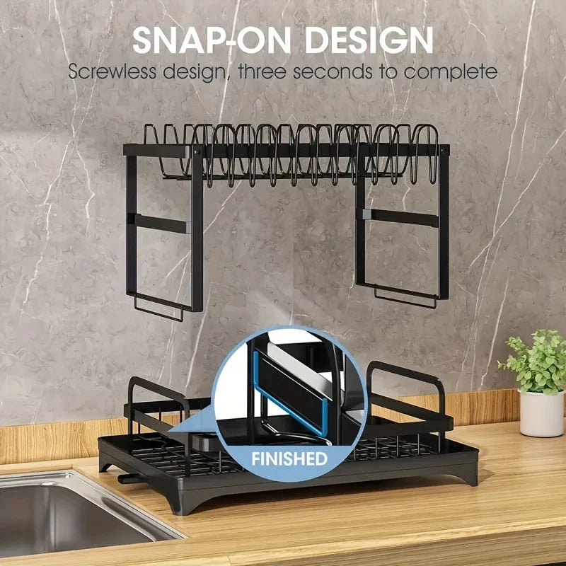 2-Tier Draining Rack with Drain